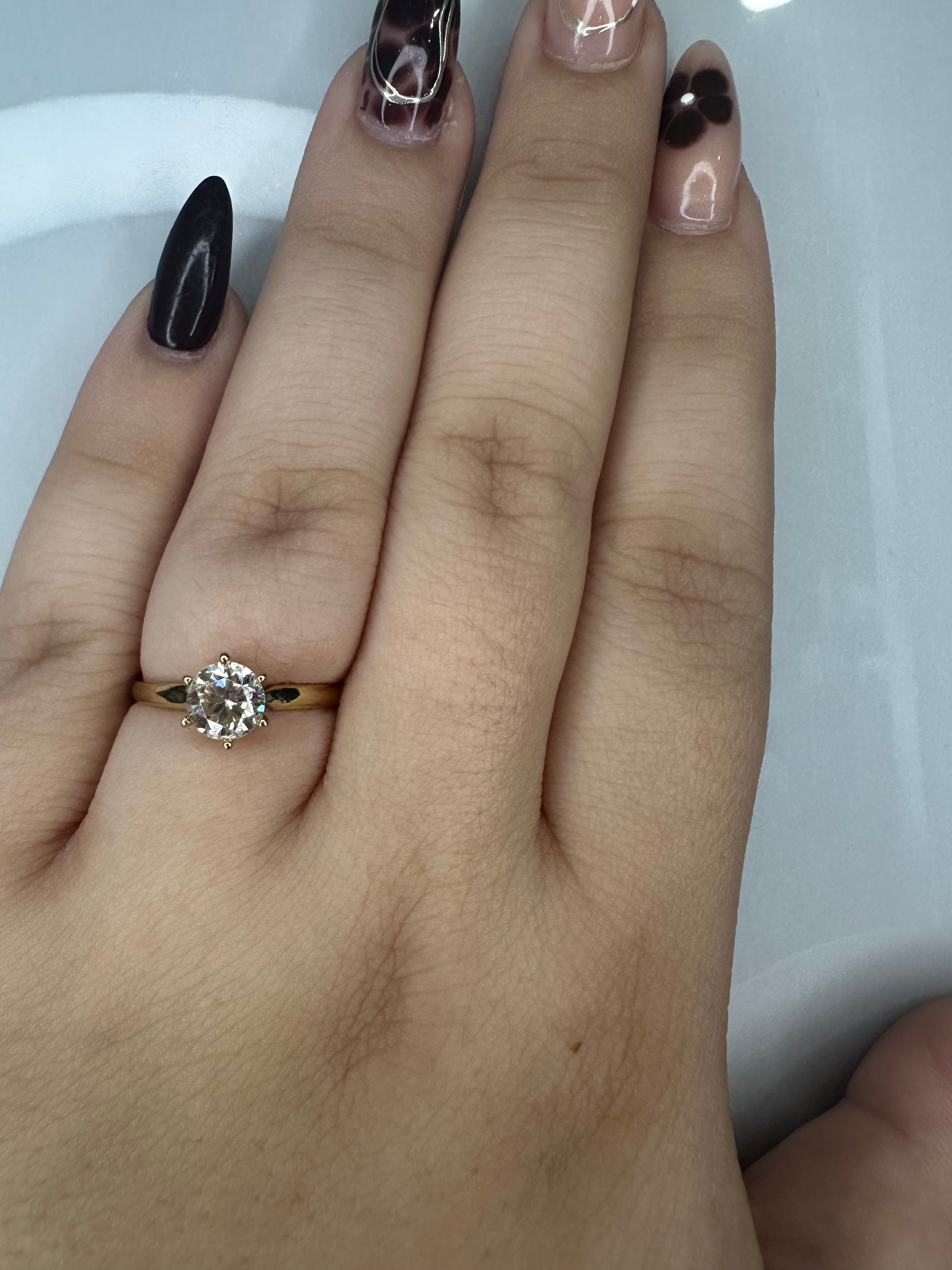 Anillo de Matrimonio o Compromiso Oro 10K - Talla 7