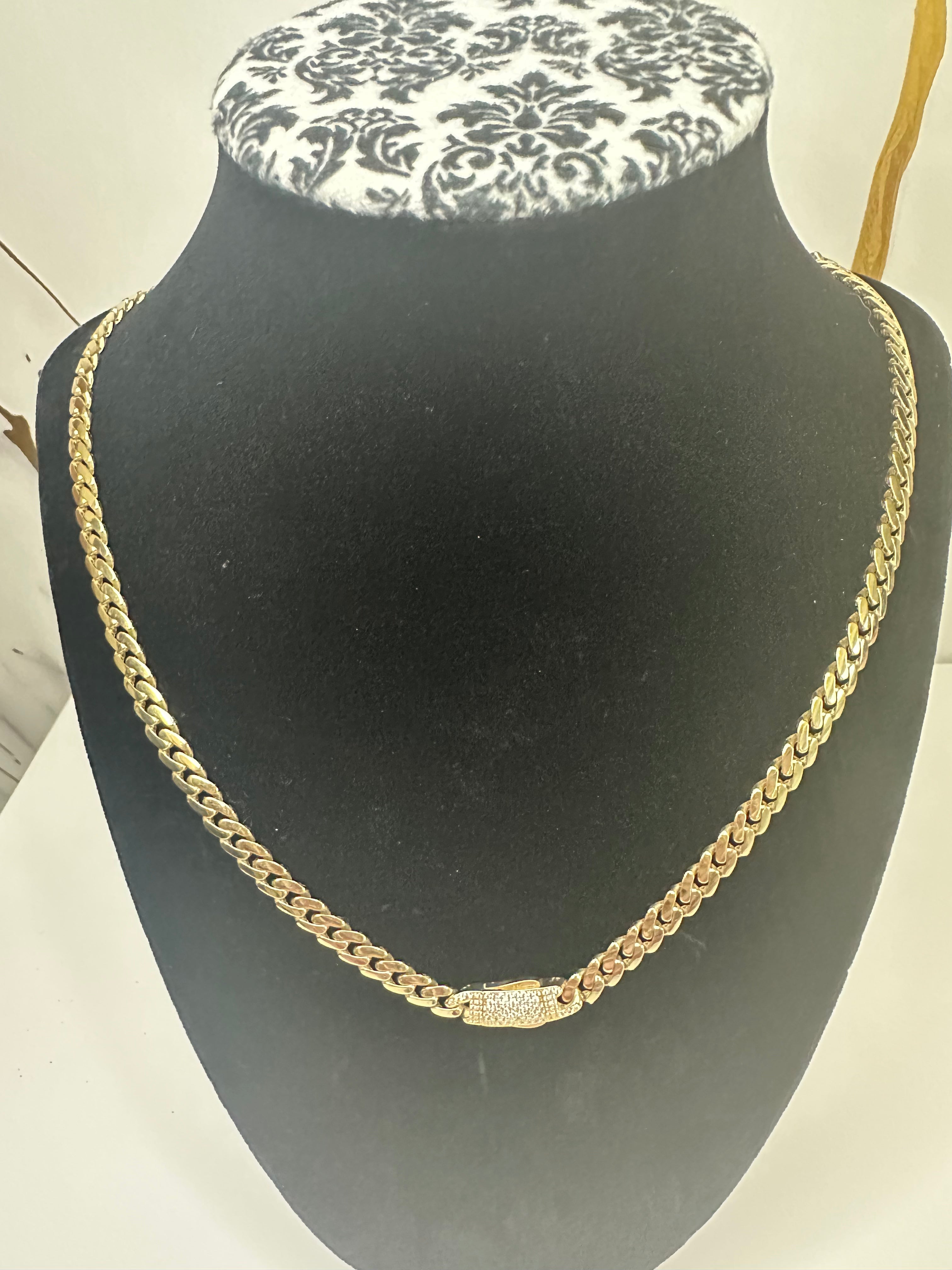 Cadena Estilo Mónaco Oro 10K – 24"