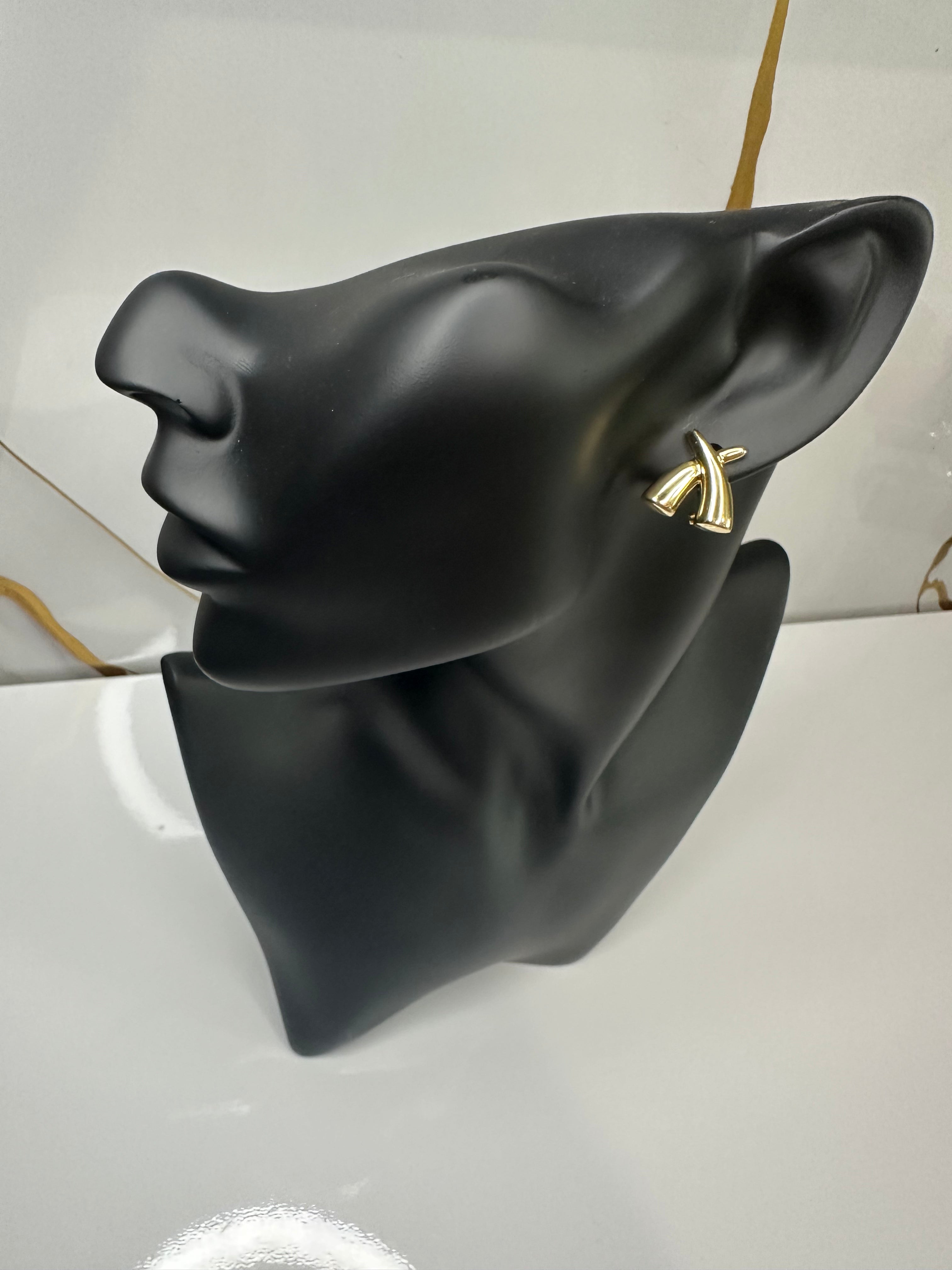 Aretes en Forma de X de Oro 10K
