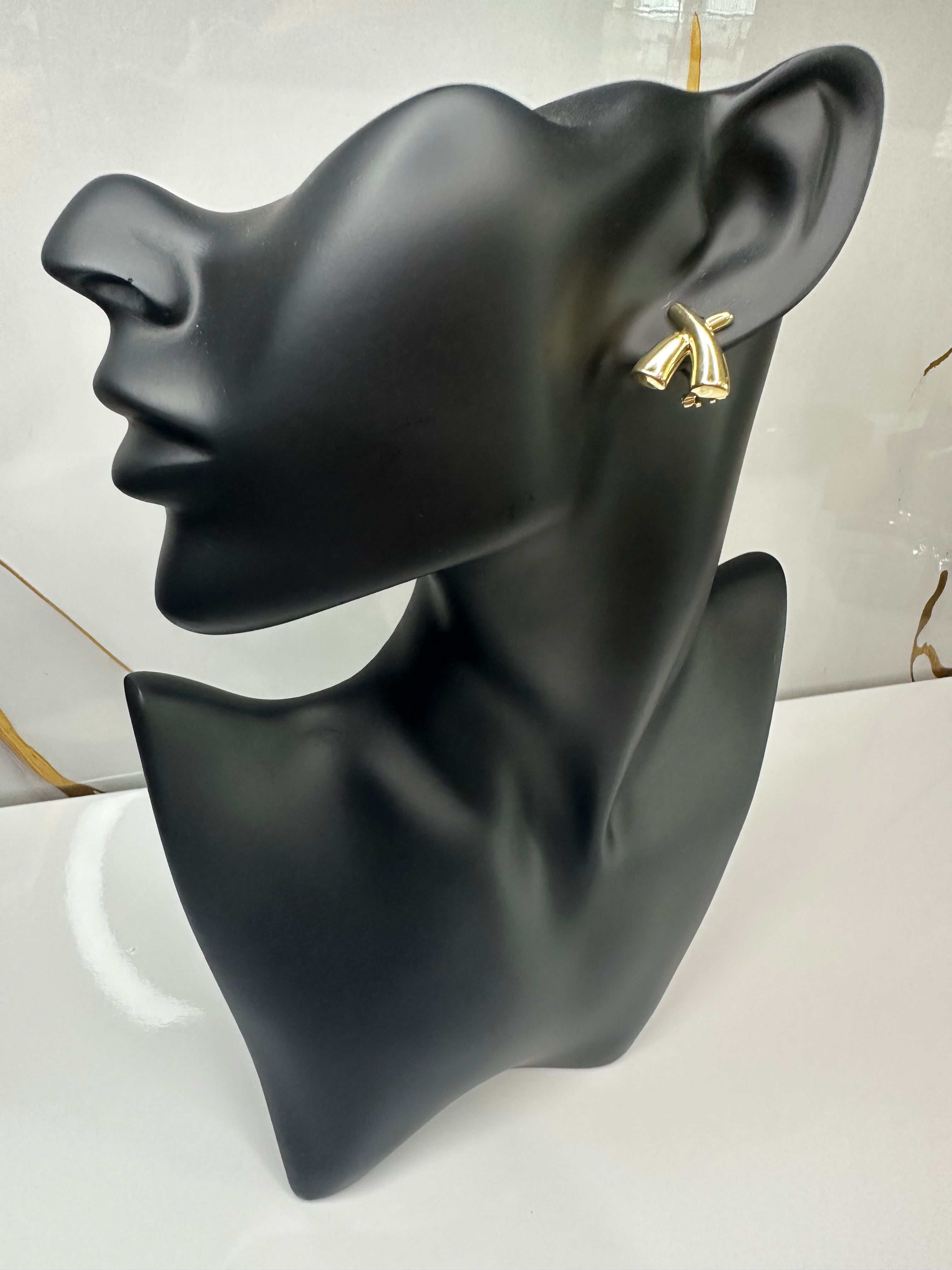 Aretes en Forma de X de Oro 10K