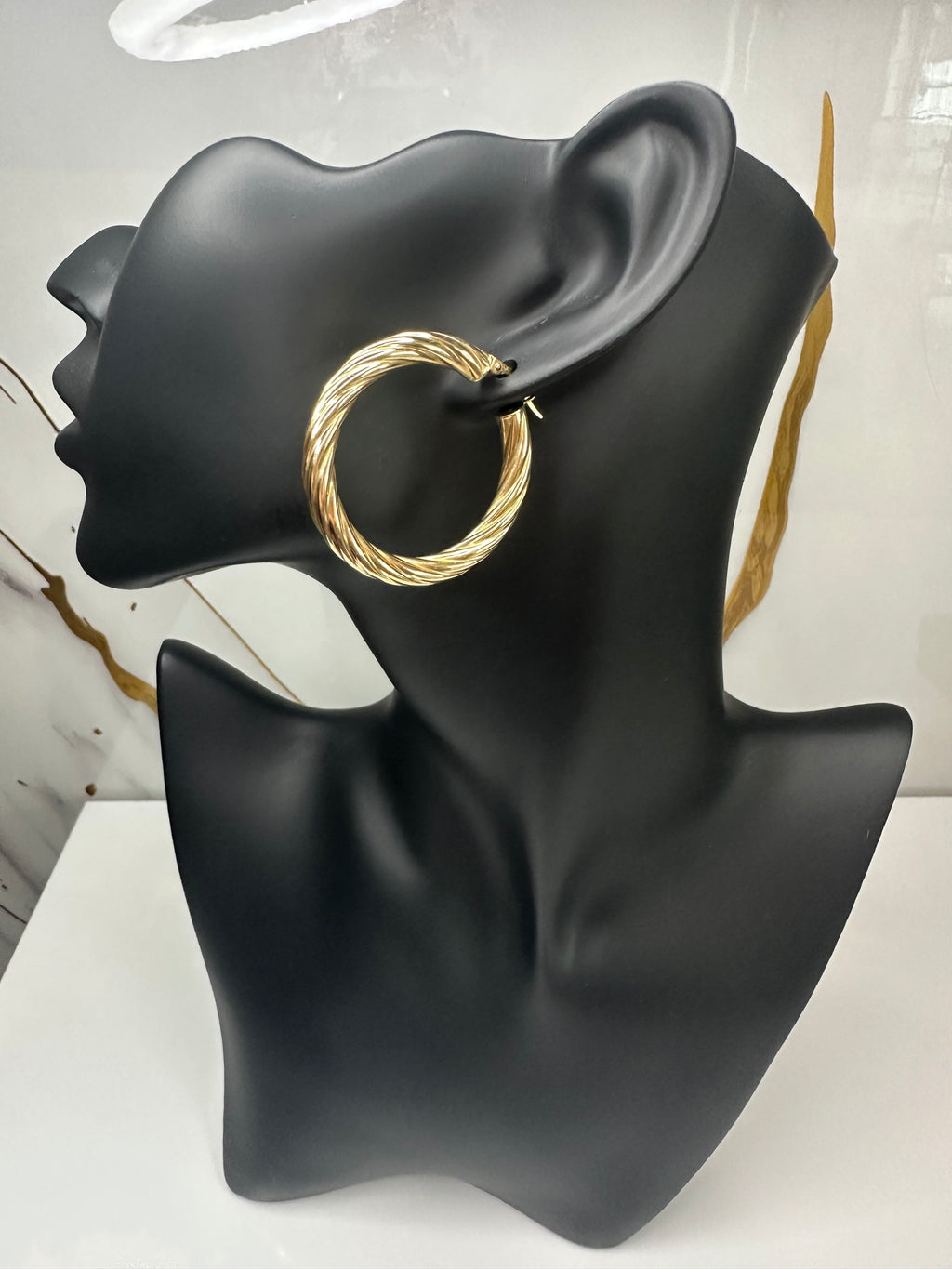 Argollas Grande Torcidas de Oro 14K