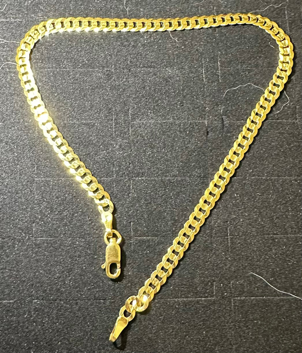 Tobillera Corte Brillo - Oro 10k, 10"