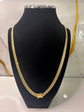 Cadena Cubana Sólida en Oro 10K – 24" | 5.5 mm
