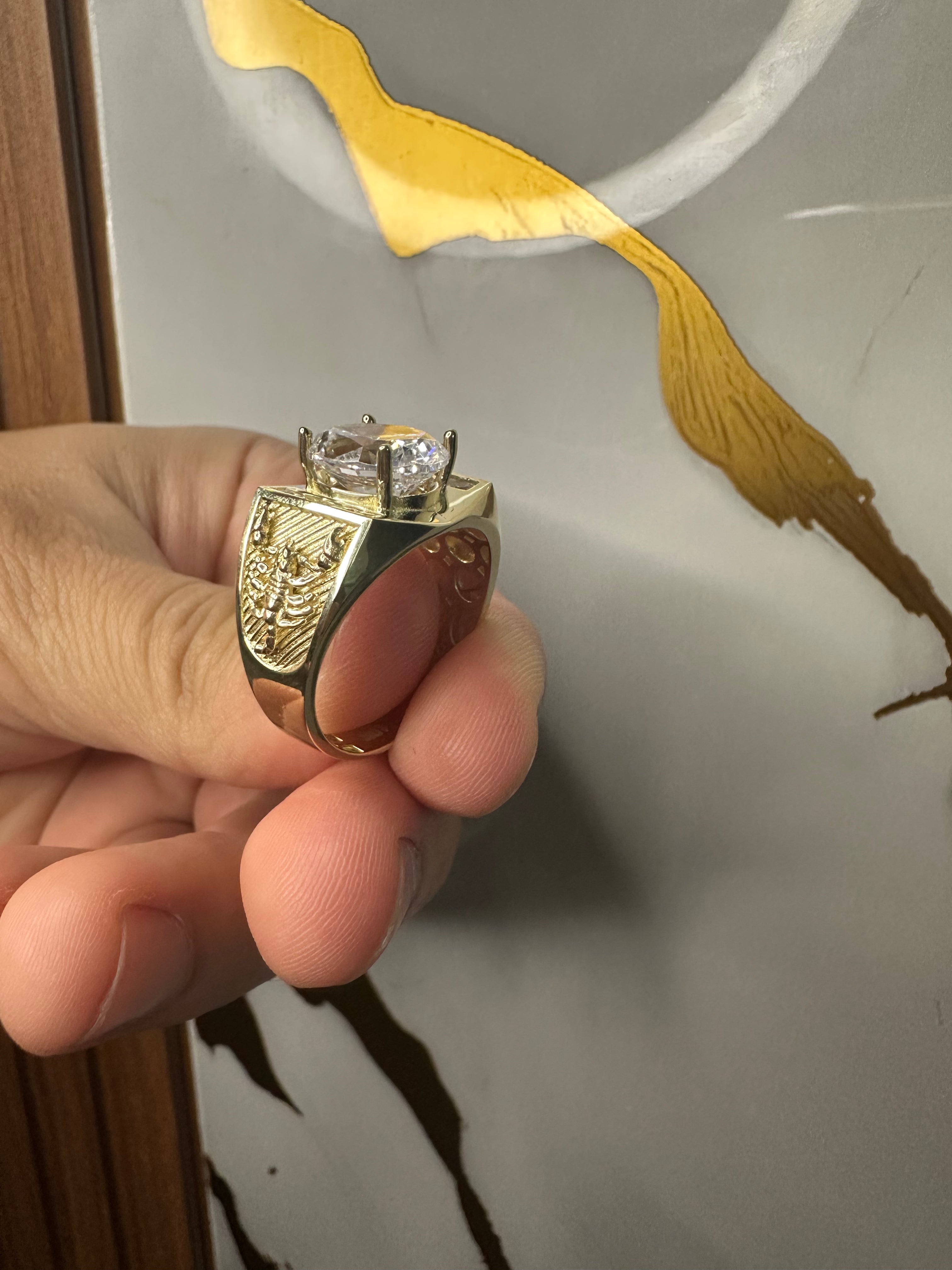 Anillo para Hombre con Alacranes – Oro 10K | Talla 11