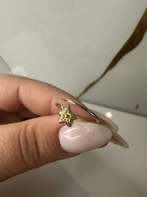 Anillo de Flor para Pie – Oro 14K | Talla Ajustable