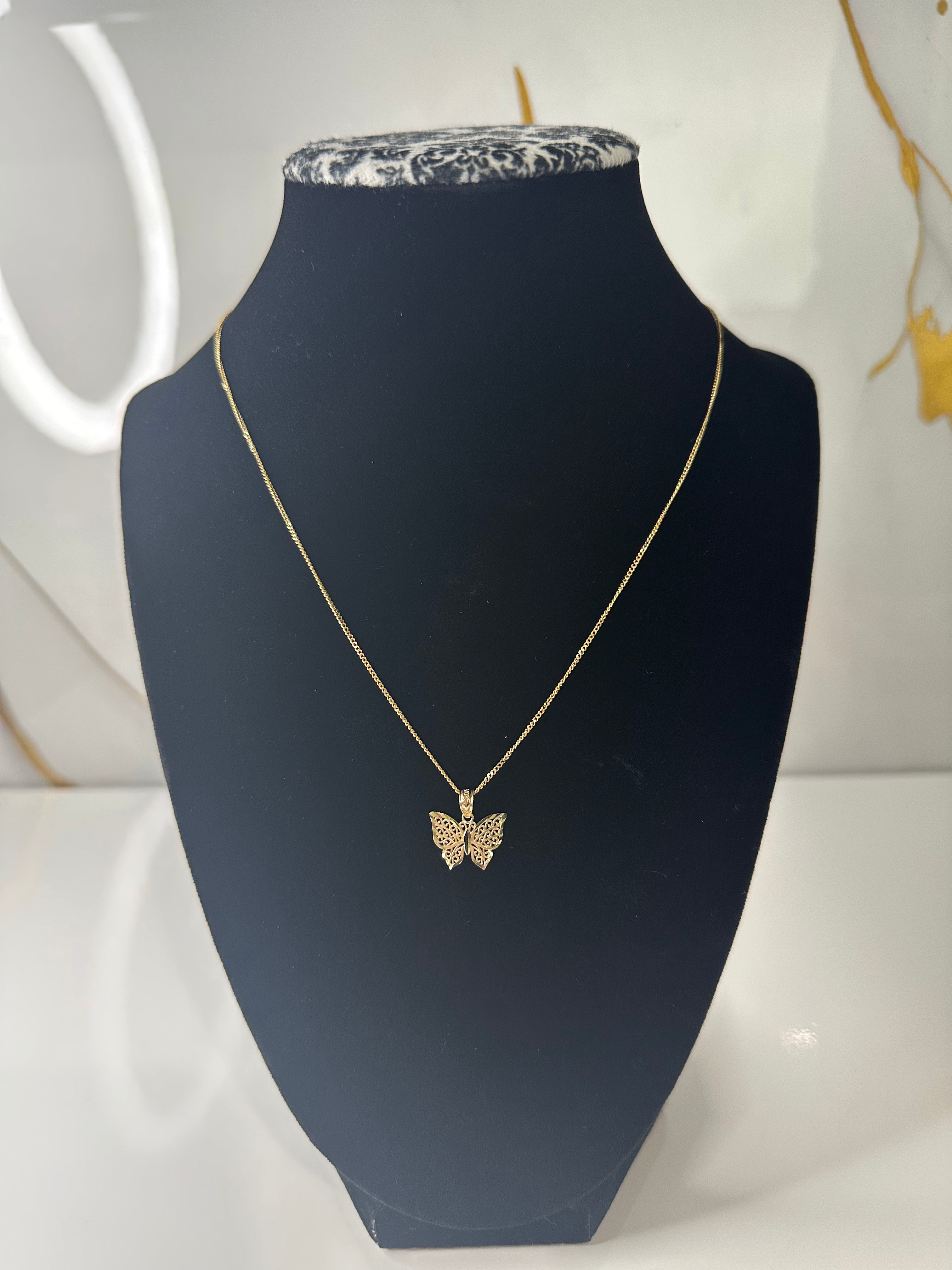 Cadena con Dije de Mariposa - Oro 10k, 18"