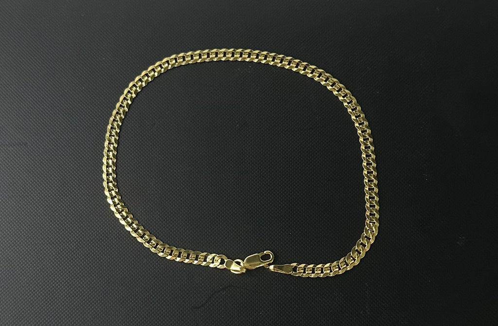 Tobillera Corte Brillo - Oro 10k, 10"