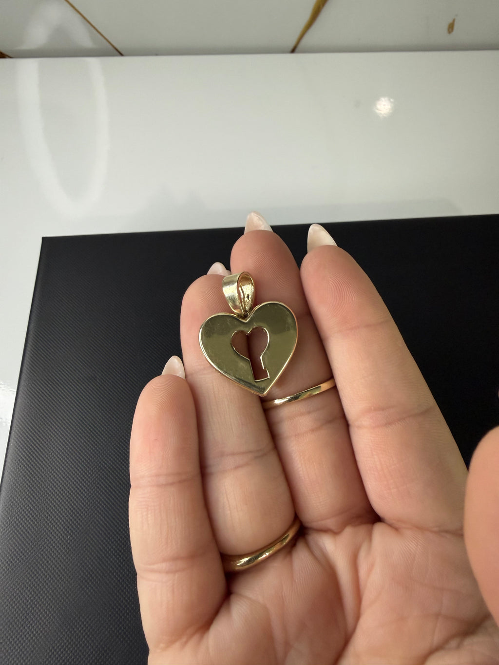 Dije Corazón con Cerradura – Oro 10k
