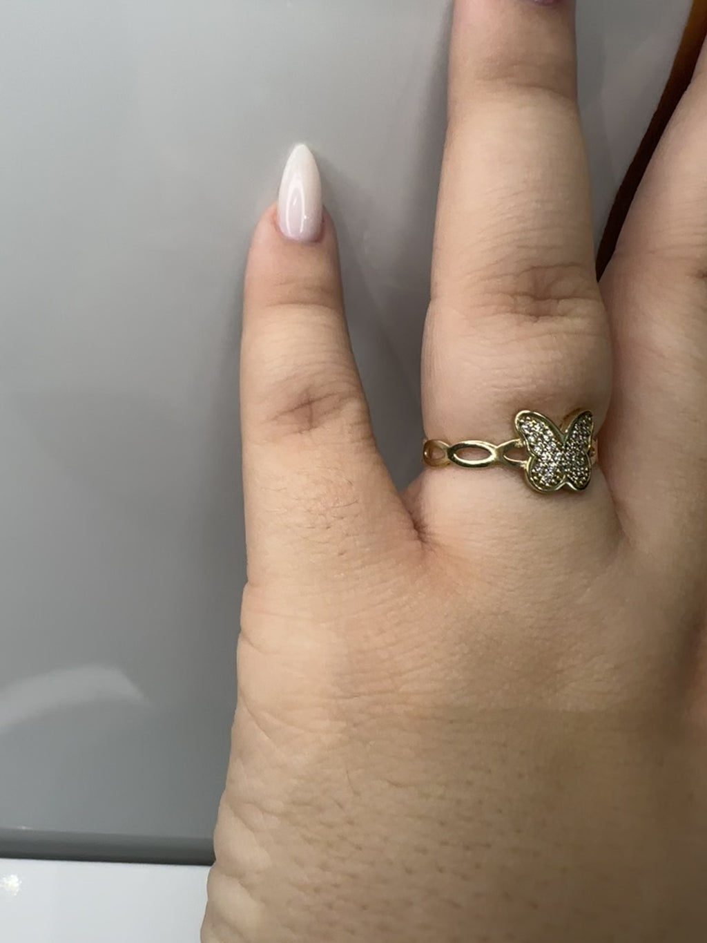 Anillo de Mariposa para Mujer – Oro 10K | Talla 8.5